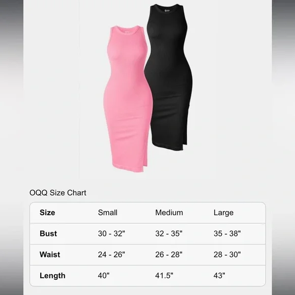 NWT OQQ Pink Black Sleeveless Dresses - Picture 3 of 3